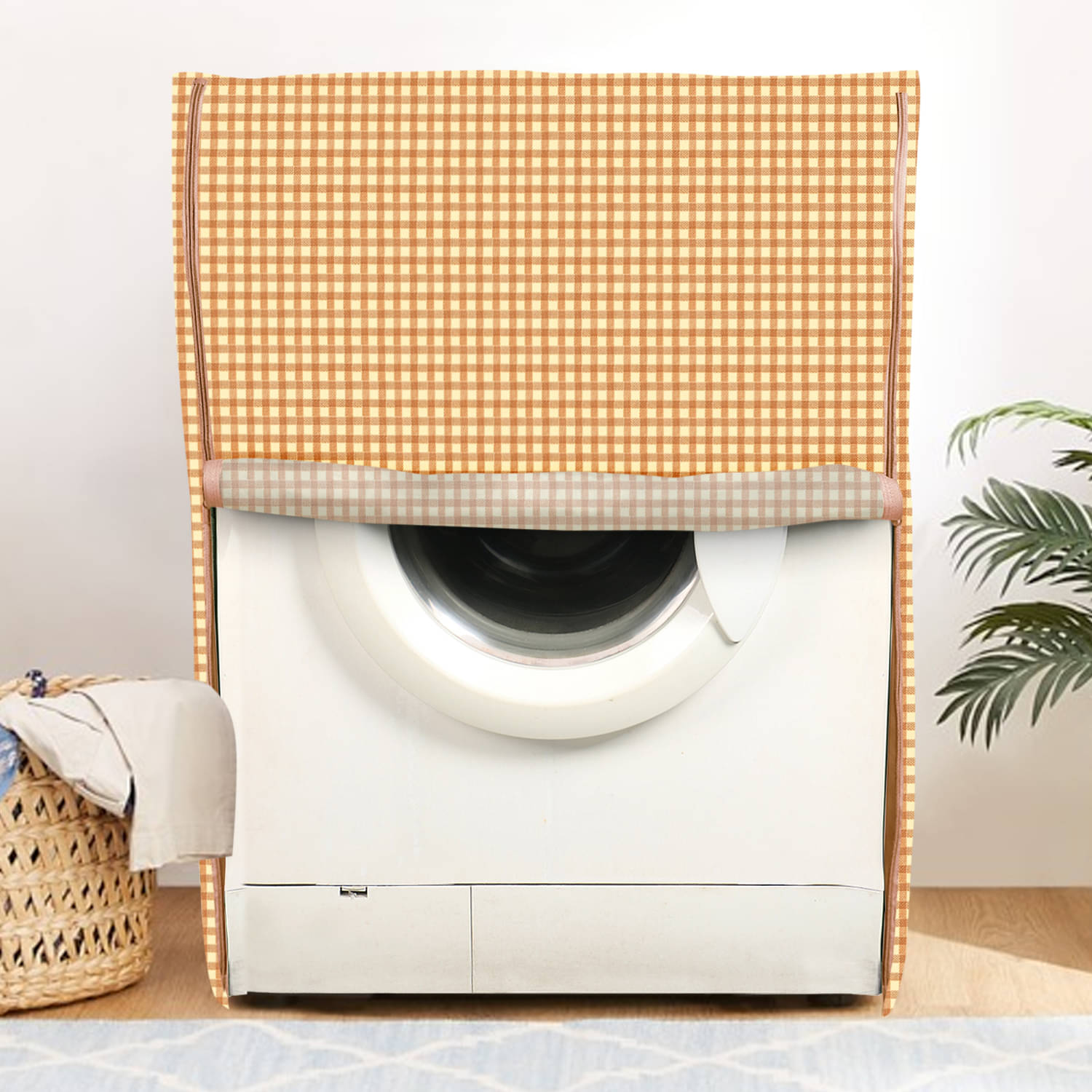     			E-Retailer Single PVC Brown Washing Machine Cover for Universal 7 kg Front Load