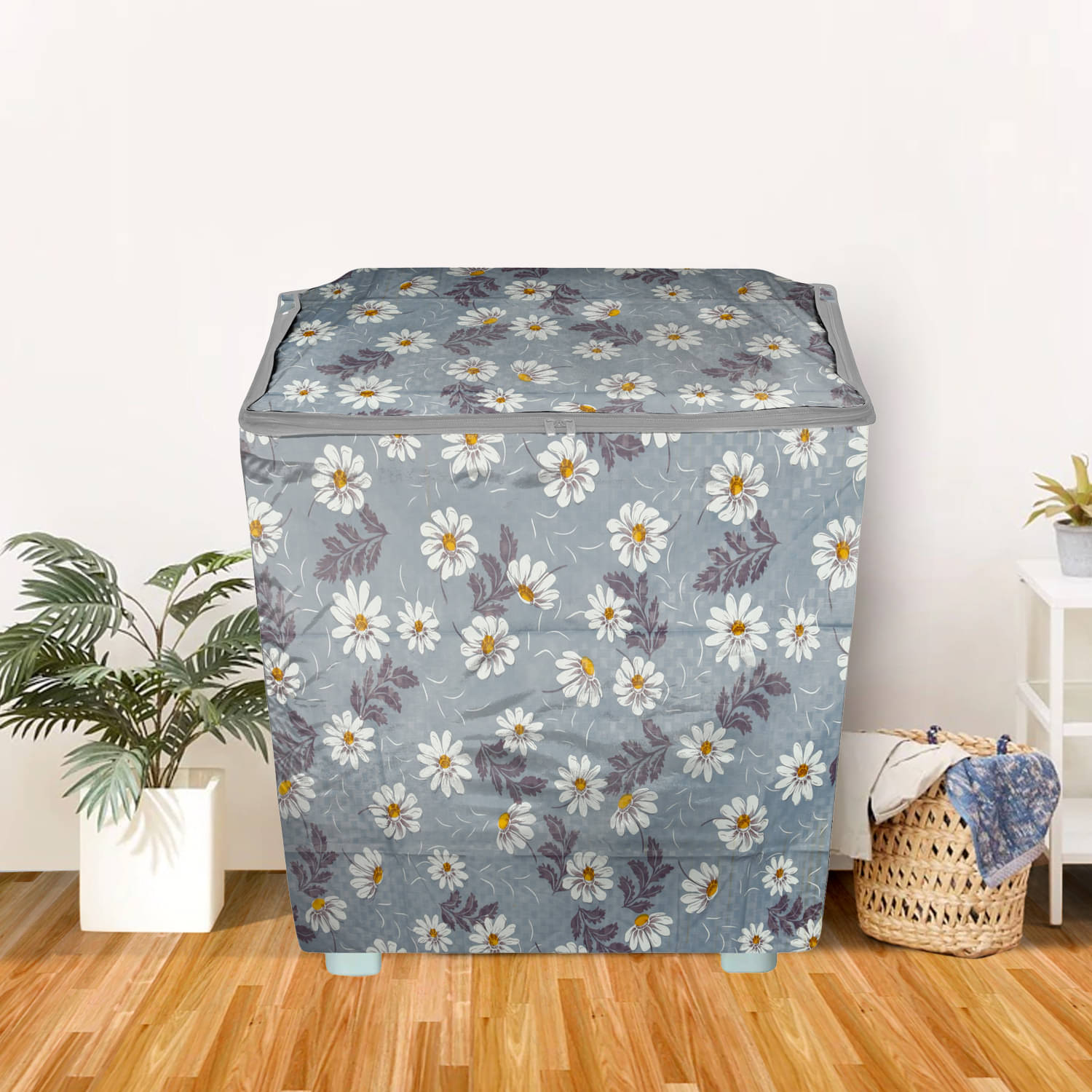     			E-Retailer Single PVC Gray Washing Machine Cover for Universal 7 kg Semi-Automatic