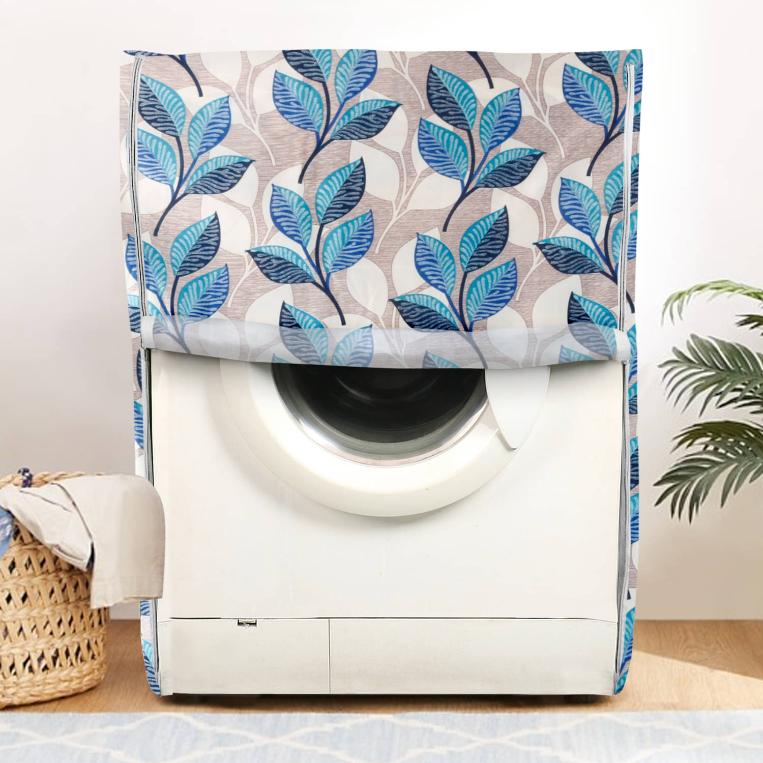     			E-Retailer Single Polyester Blue Washing Machine Cover for Universal 7 kg Front Load