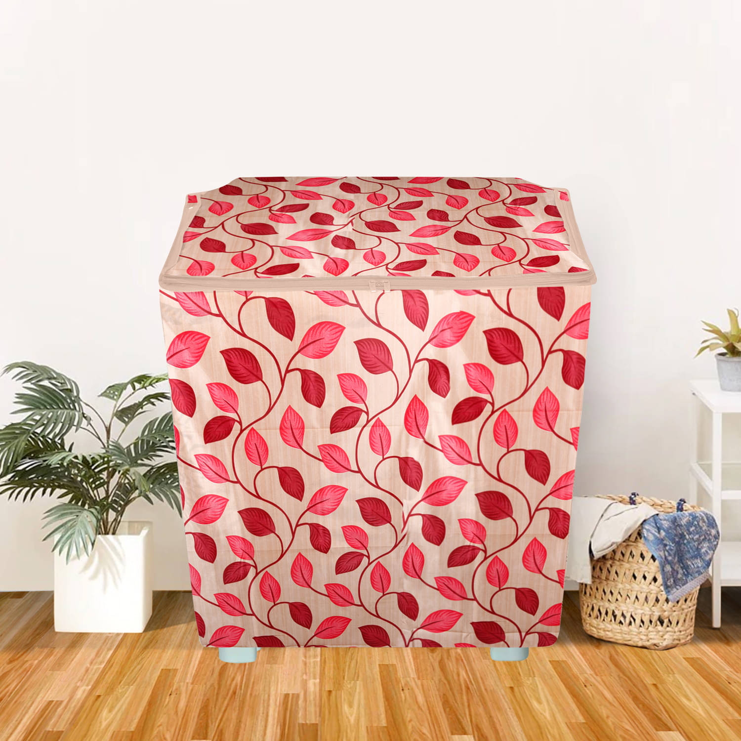     			E-Retailer Single Polyester Red Washing Machine Cover for Universal 7 kg Semi-Automatic