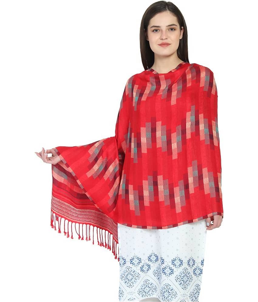 Anekaant Red Printed Viscose Shawls - Dupattas & Shawls | Buy online on ZillyBuy
