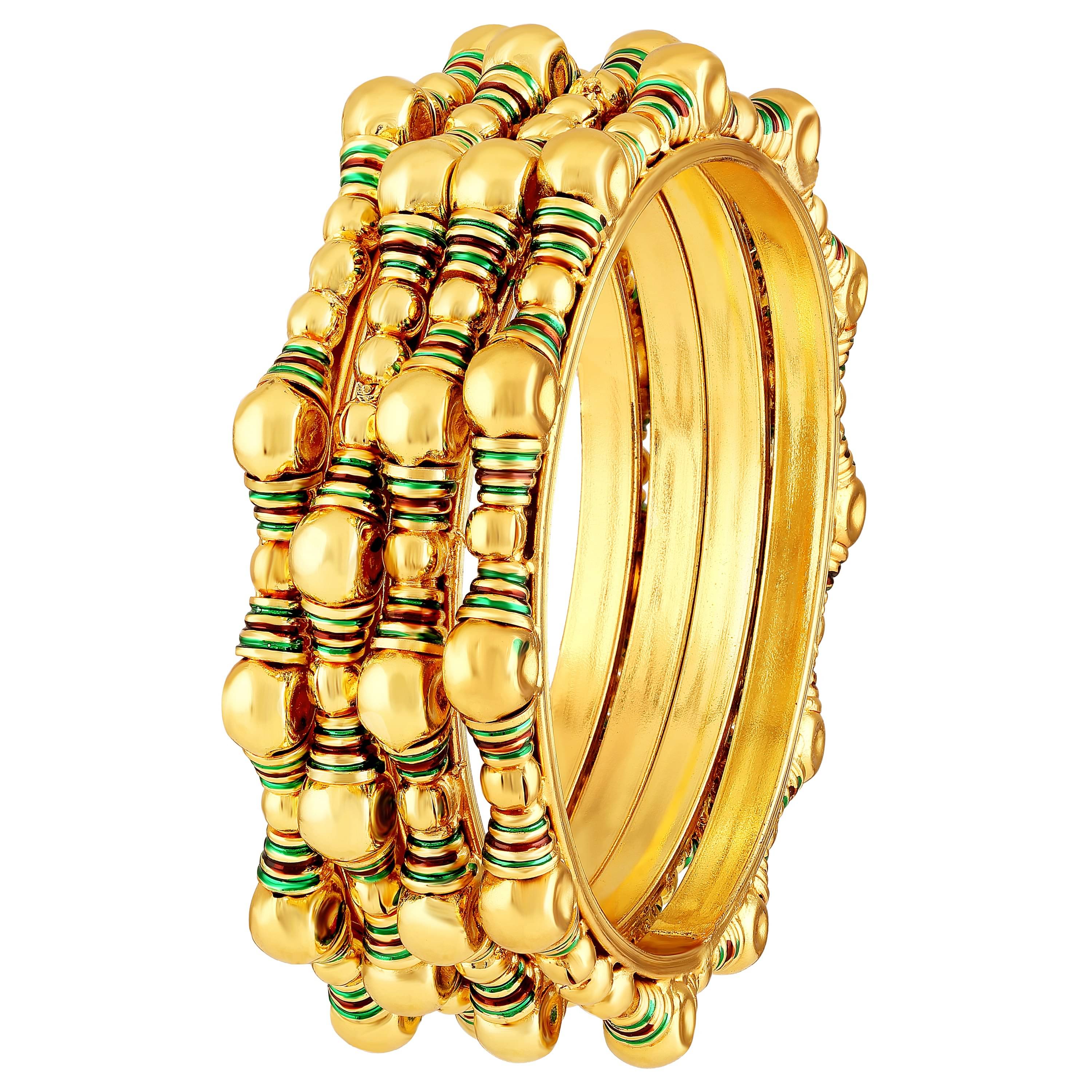     			Asmitta Traditional Oxidised Gold toned Set of 2 Bangle Set For Women