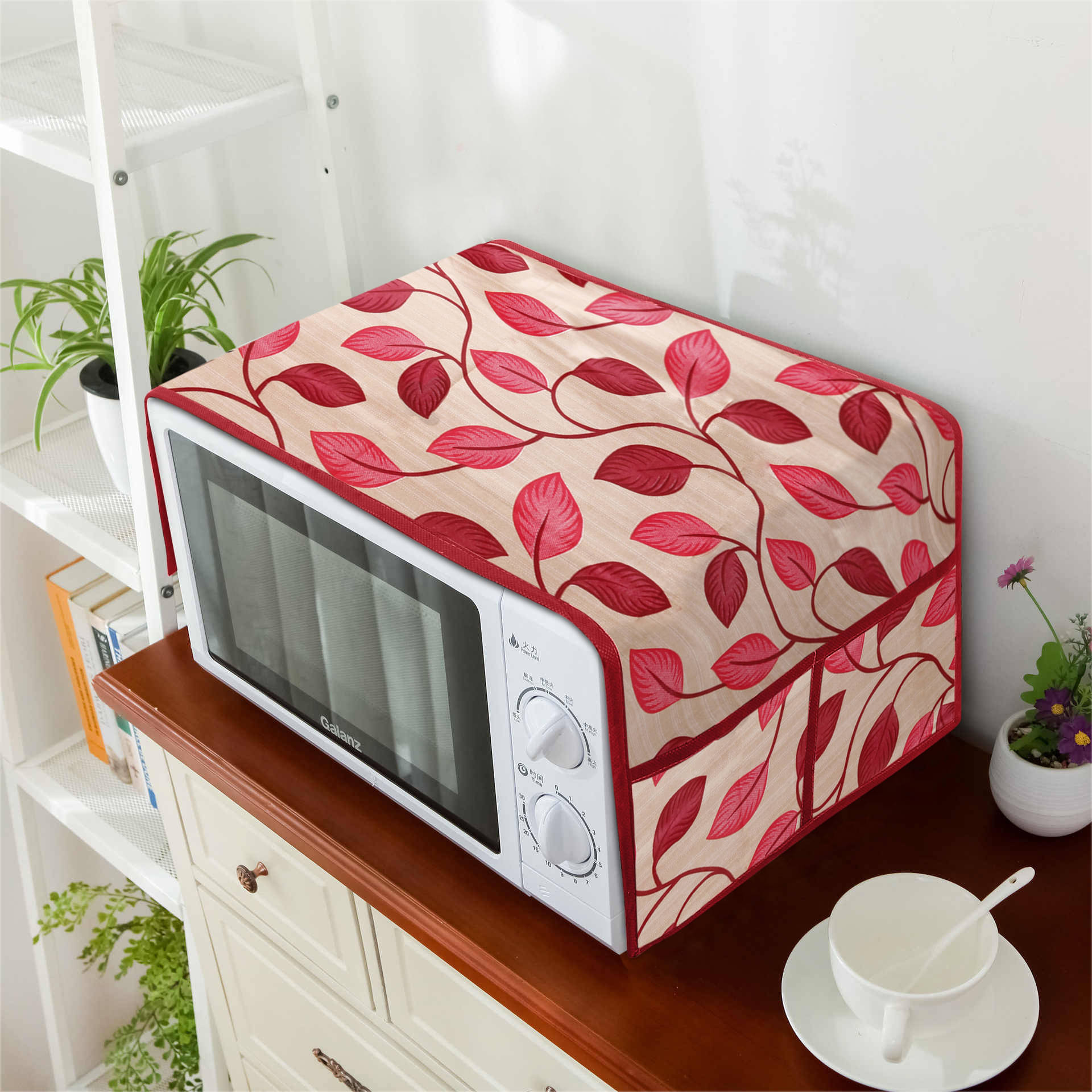     			E-Retailer Single Polyester Red Microwave Oven Cover -