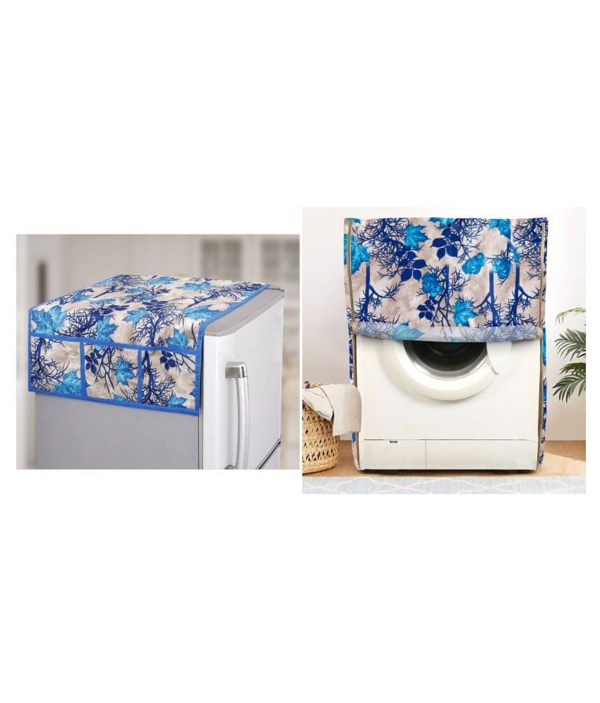     			E-Retailer Set of 2 Polyester Blue Washing Machine Cover for Universal Front Load