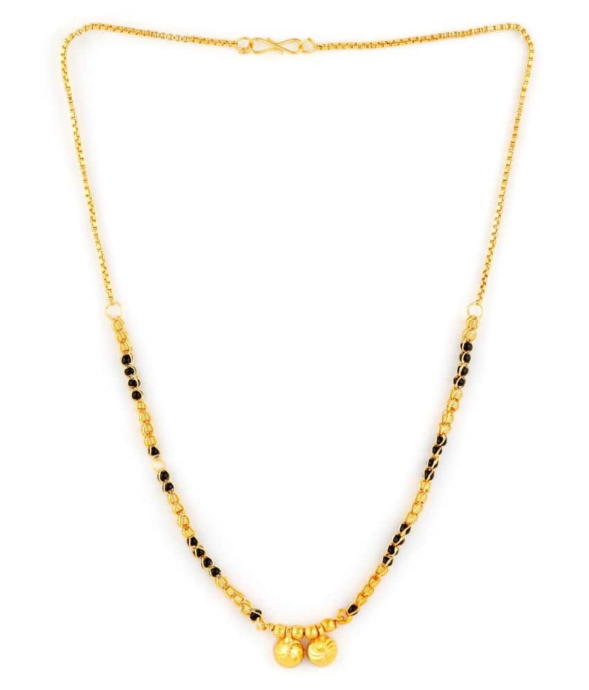 SHANKHRAJ MALL GOLD BLACK SHORT MANGALSUTRA FOR WOMEN-100132