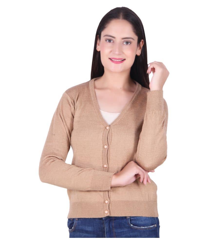 Ogarti Acrylic Beige Cardigans Dress