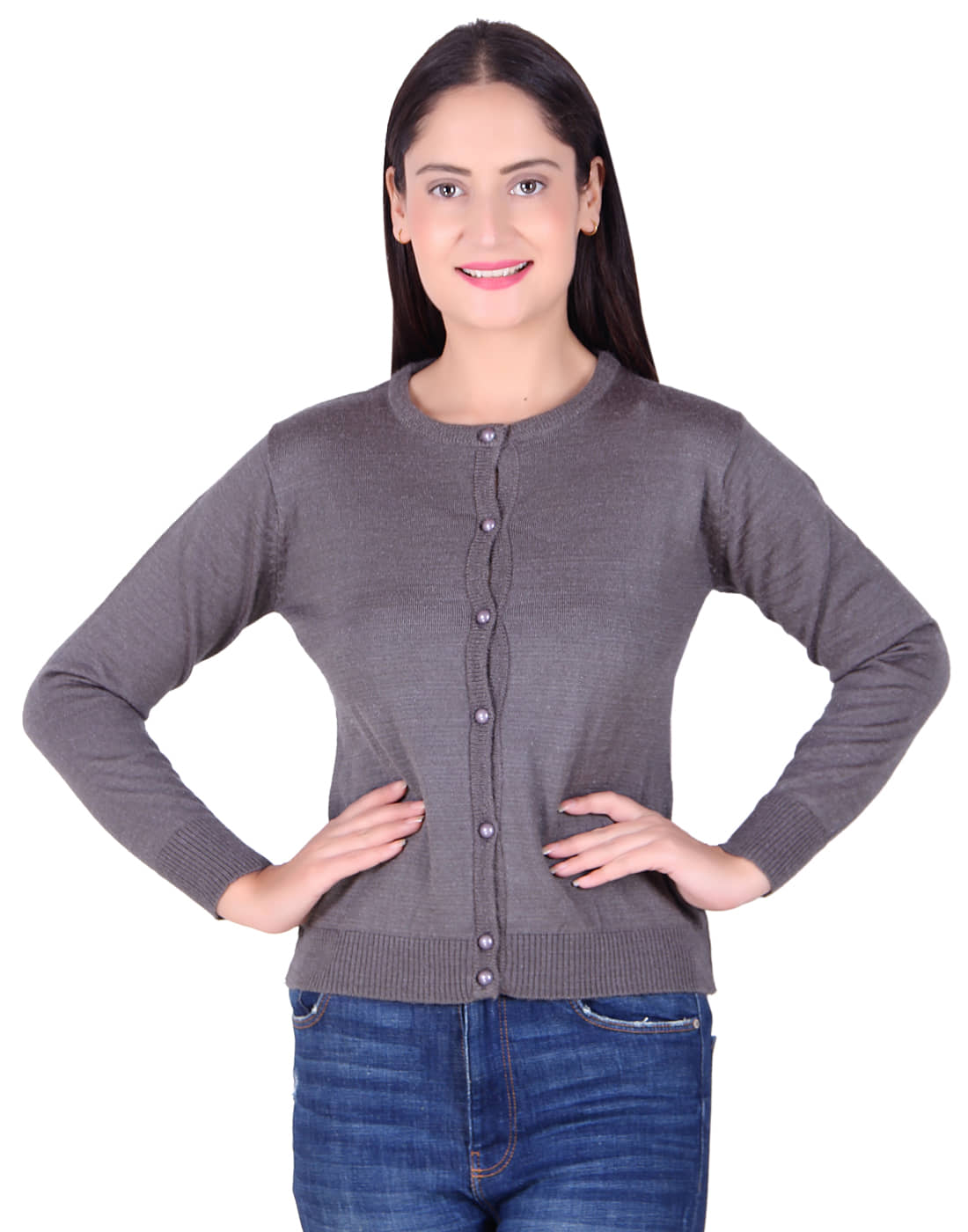 Ogarti Acrylic Grey Cardigans Dress