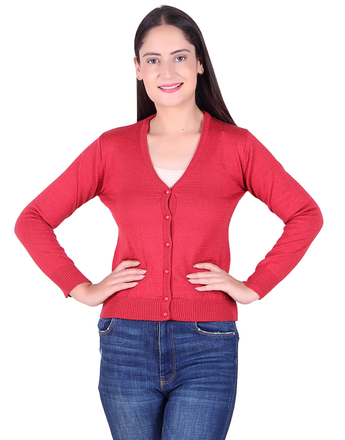 Ogarti Acrylic Rust Cardigans Dress