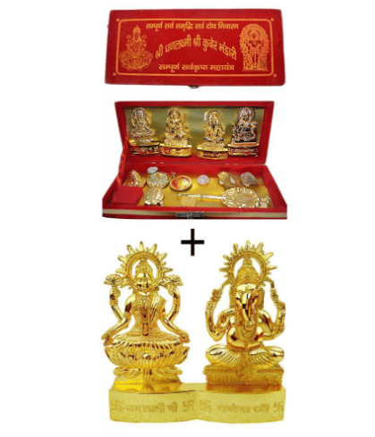     			RUDRA ZONE Lakshmi Ganesha Saraswati Brass Idol