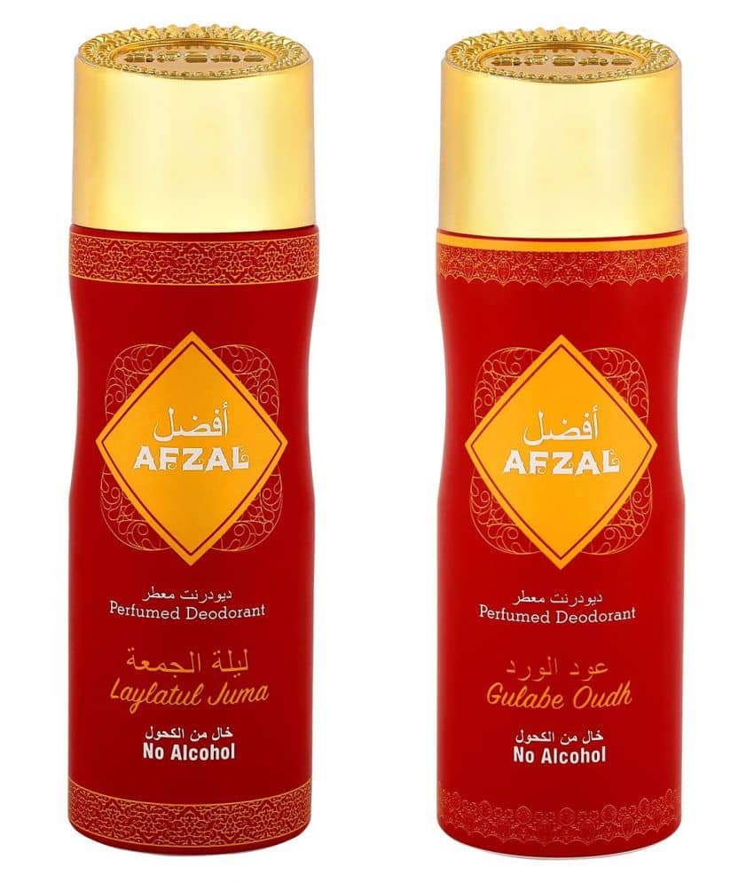 AFZAL Non Alcoholic Laylatul Jumat and Gulabe Oudh for Men & Women Pack of 2 - 200ml each