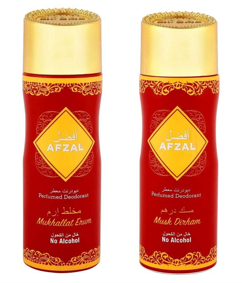     			AFZAL Non Alcoholic Mukhallat Erum and Musk Dirham for Men & Women Pack of 2 - 200ml each