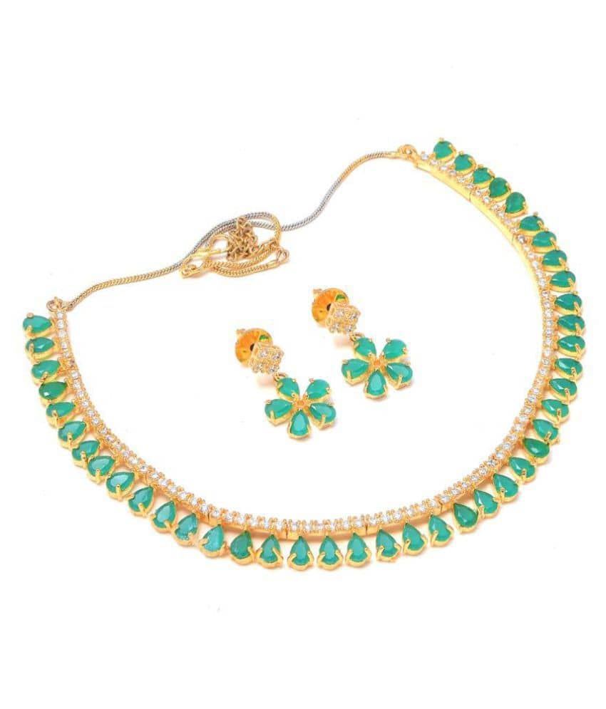 Jewar Mandi Gold foil Red Contemporary Contemporary/Fashion Gold Plated Necklaces Set