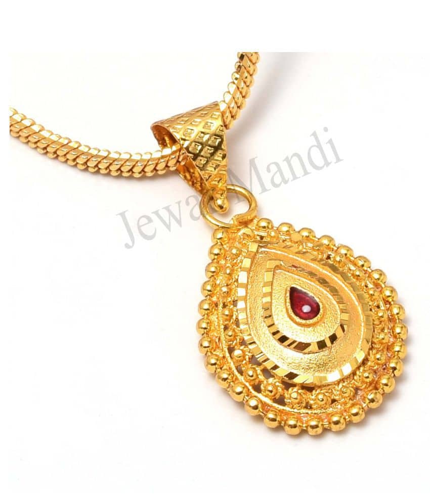 Jewar Mandi Pendant Meena Work Locket Chain Gold Plated Rich Look Long Size Latest Designer Daily Use Jewelry for Women, Girls, Unisex - Jewellery Sets | Buy online on ZillyBuy