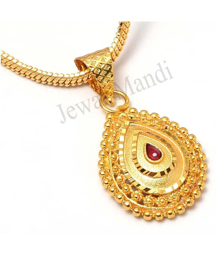 Jewar Mandi Pendant Meena Work Locket Chain Gold Plated Rich Look Long Size Latest Designer Daily Use Jewelry for Women, Girls, Unisex - Jewellery Sets | Buy online on ZillyBuy