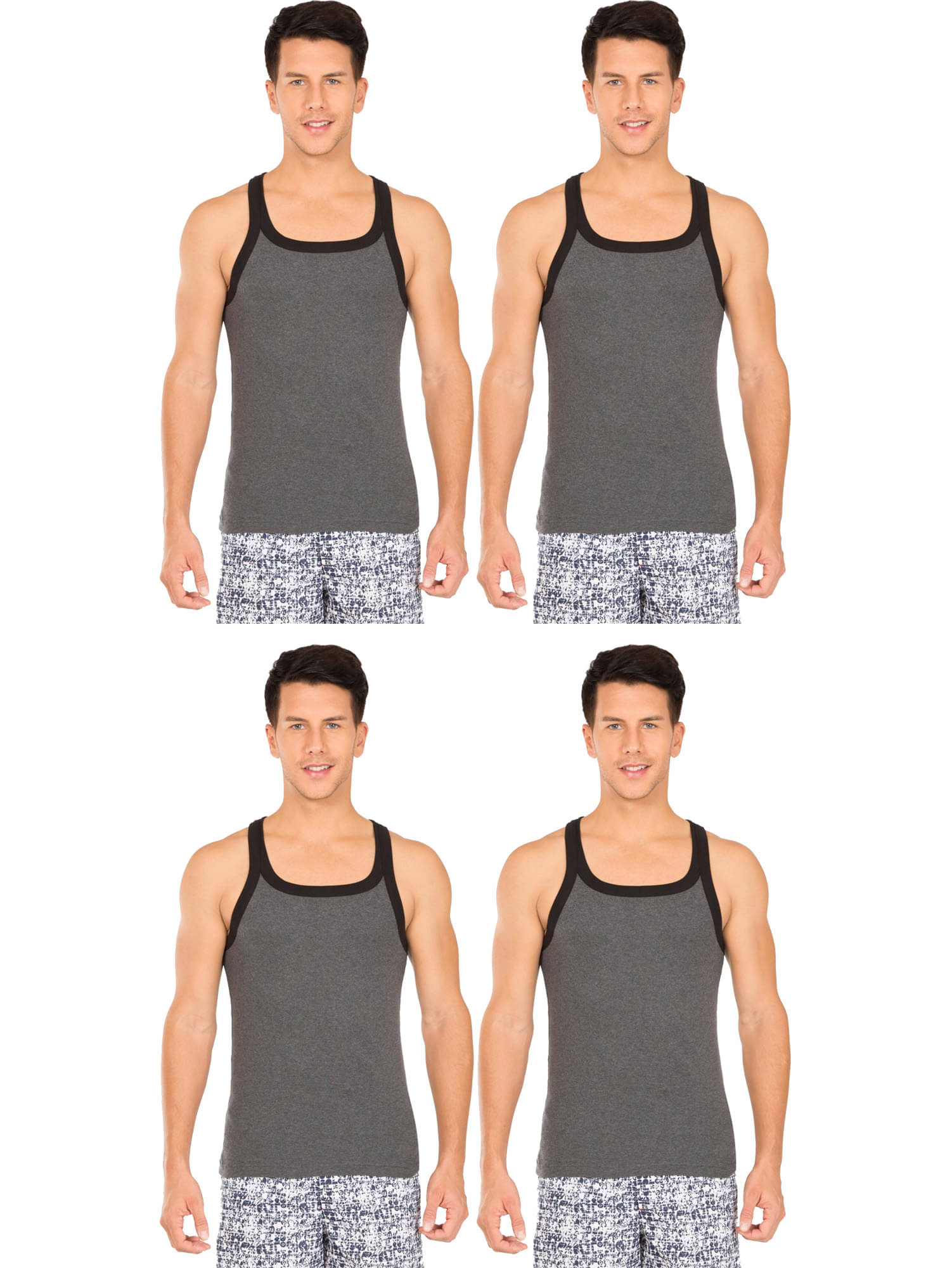Jockey Grey Sleeveless Vests Pack of 4 Jockey Grey Sleeveless Vests Pack of 4