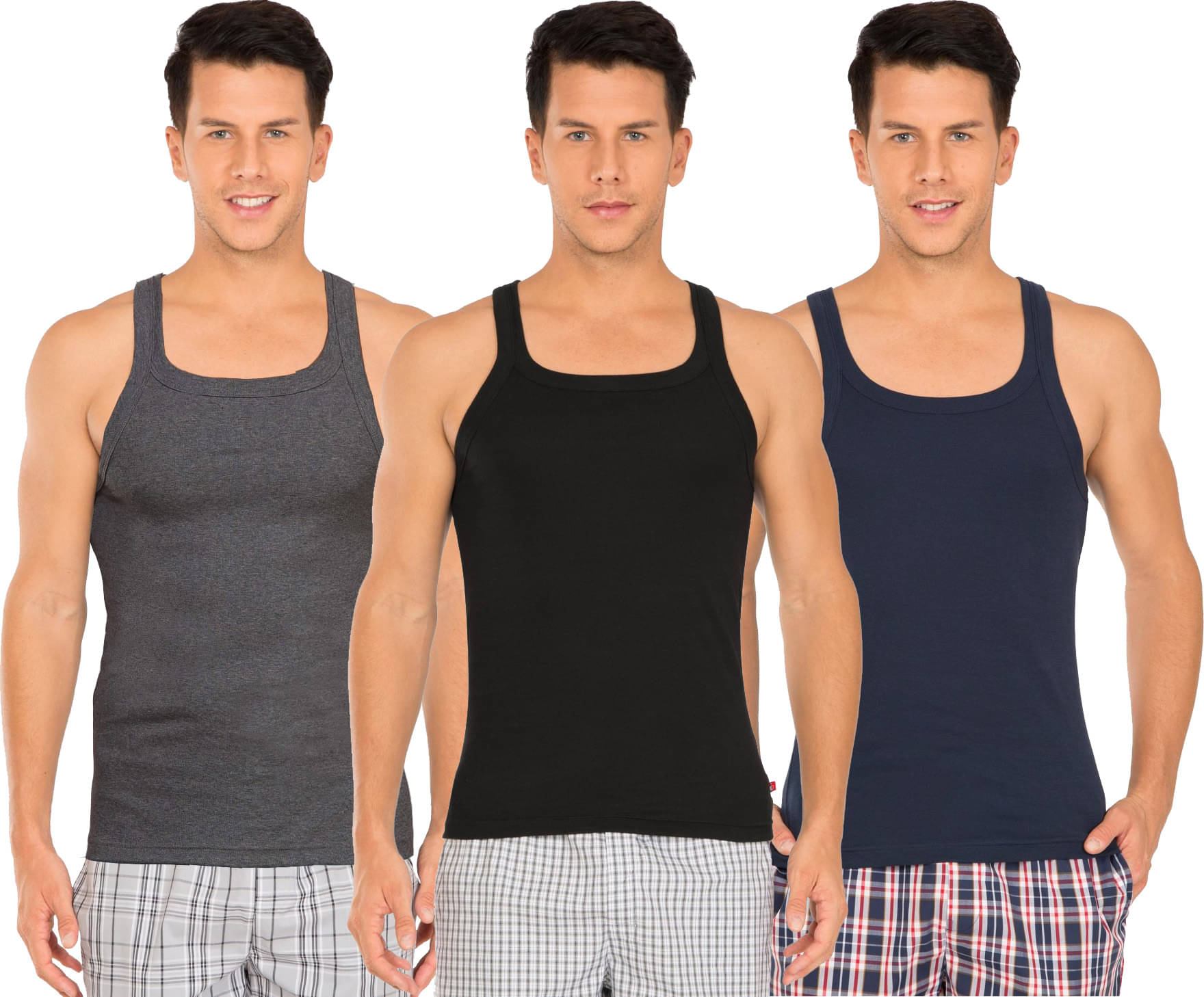 Jockey Multi Sleeveless Vests Pack of 3 Jockey Multi Sleeveless Vests Pack of 3