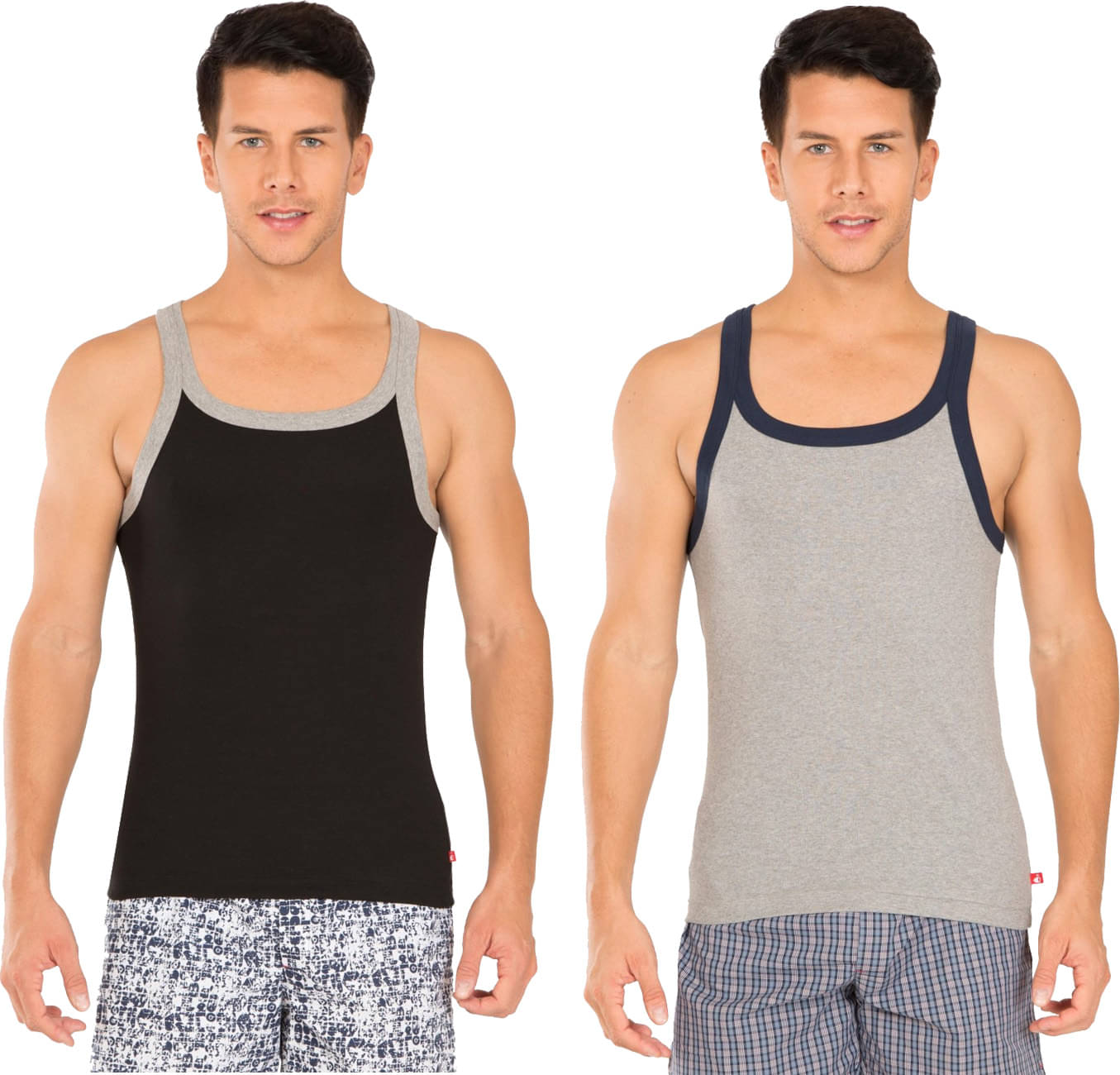     			Jockey White Sleeveless Vests Pack of 2