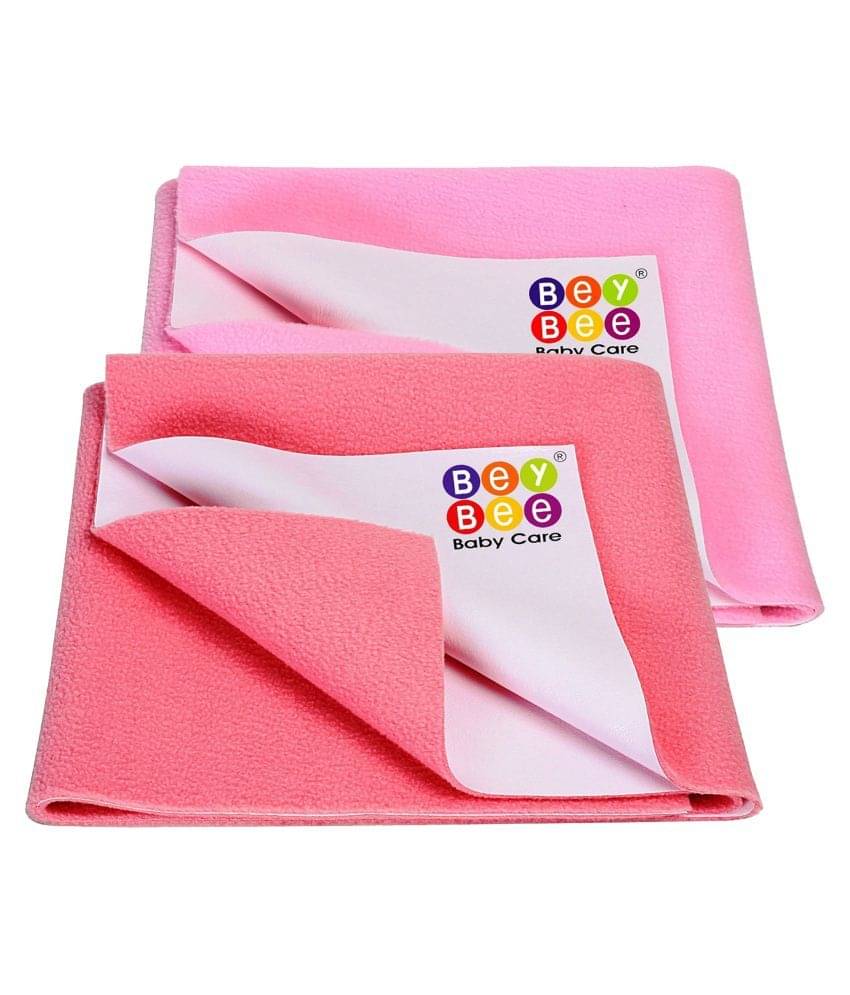     			BeyBee Water Resistant Bed Protector Baby Dry Sheet with Ultra absorbance (Small, Pink/Salmon Rose)