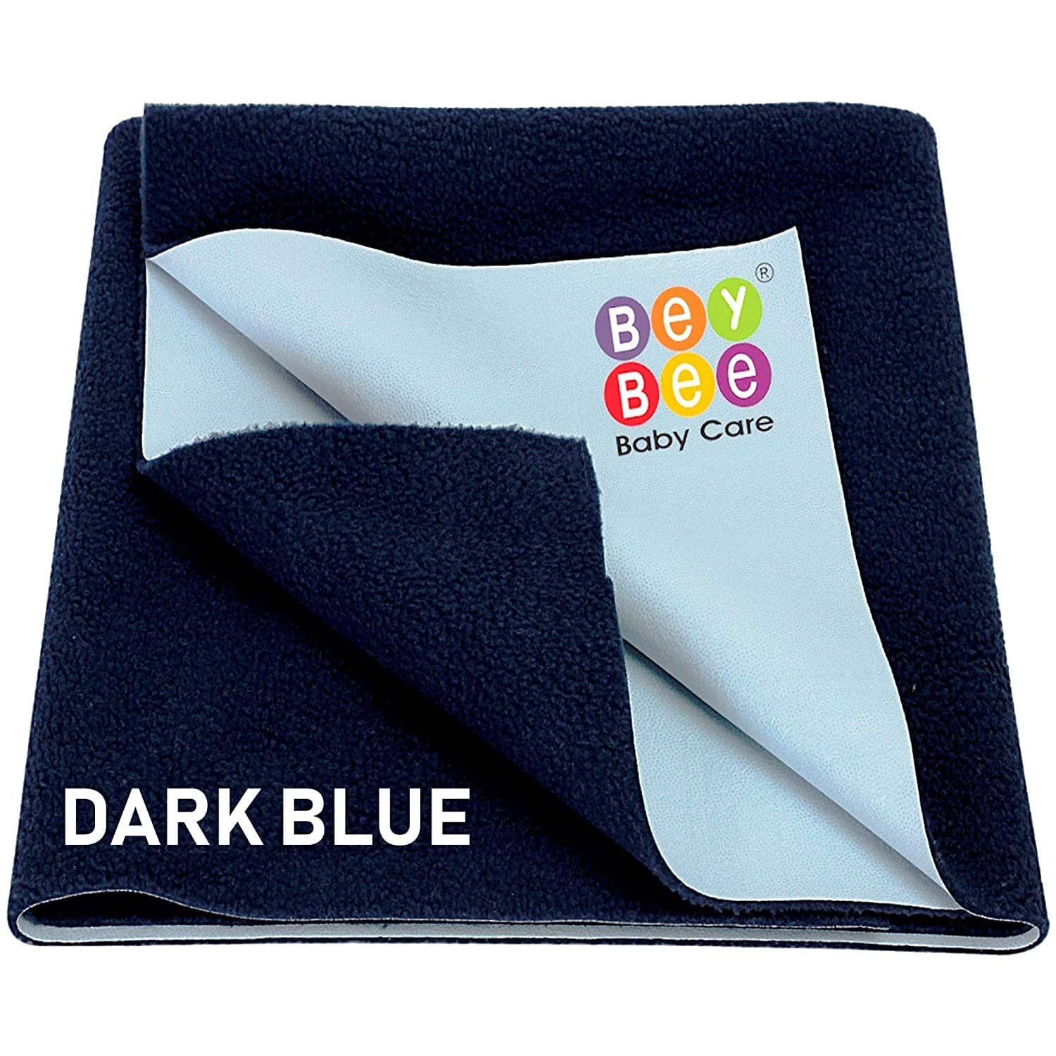 BeyBee Waterproof Baby Bed Protector Dry Sheet for Born Babies (Medium (100cm X 70cm), Dark Blue)