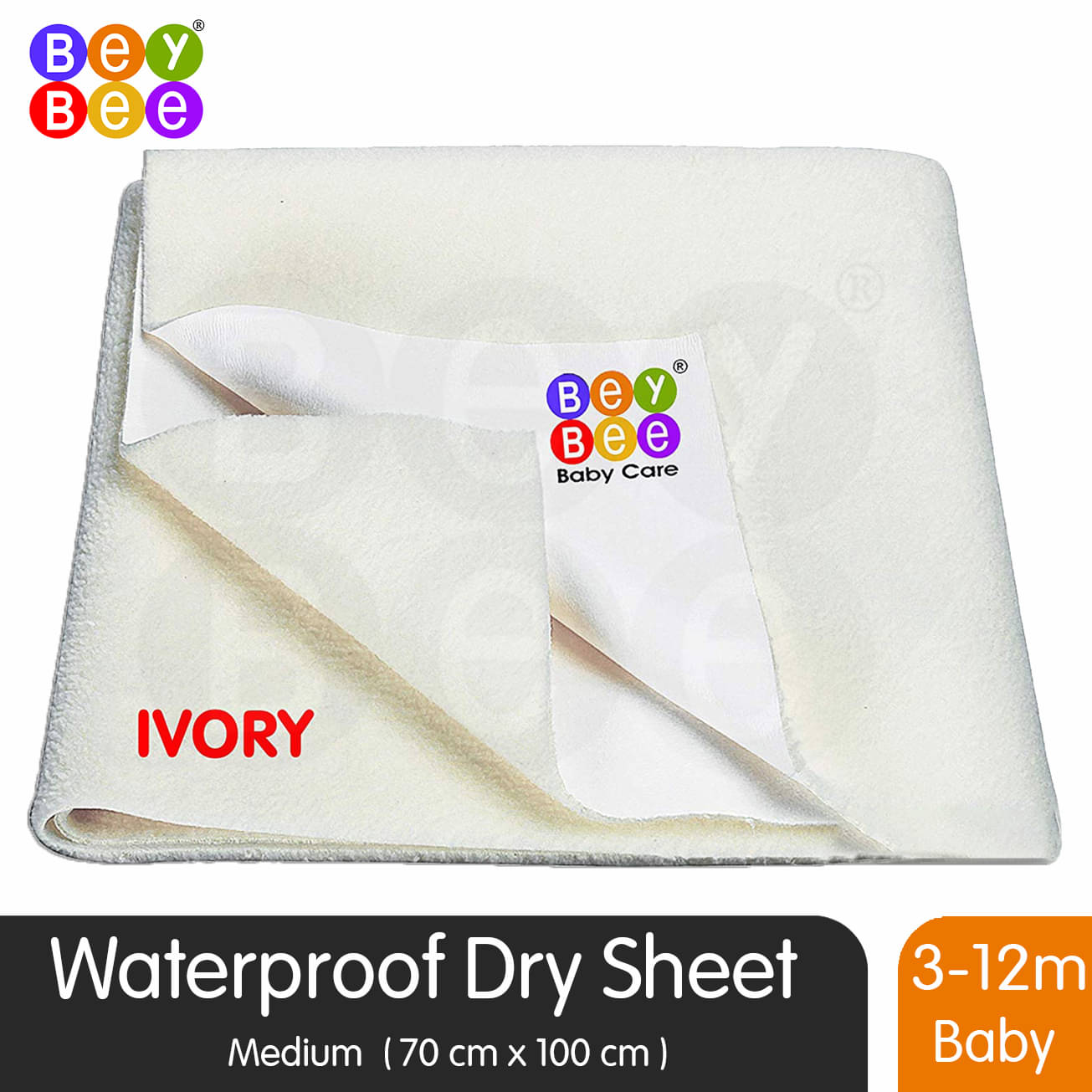     			BeyBee Dry Sheet (Medium (100cm X 70cm), Ivory)