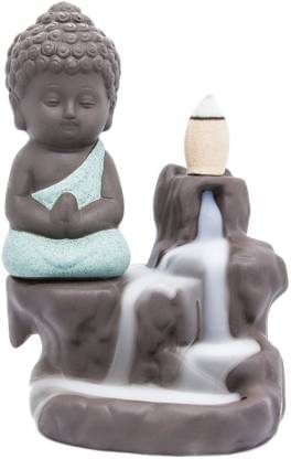 FSN MONK BUDDHA BACKFLOW Resin Buddha Idol 10 x 6 cms Pack of 1 FSN MONK BUDDHA BACKFLOW Resin Buddha Idol 10 x 6 cms Pack of 1