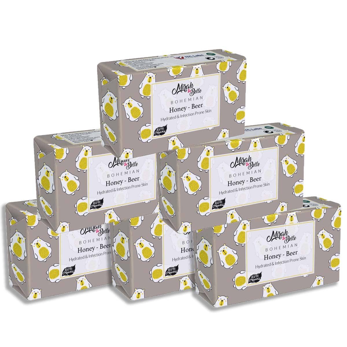 Mirah Belle Organic Honey Beer Conditioning Soap 125 g Pack of 6