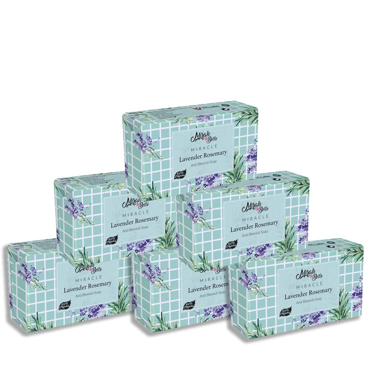 Mirah Belle Organic Lavender Rosemary Anti - Blemish Soap 125 g Pack of 6