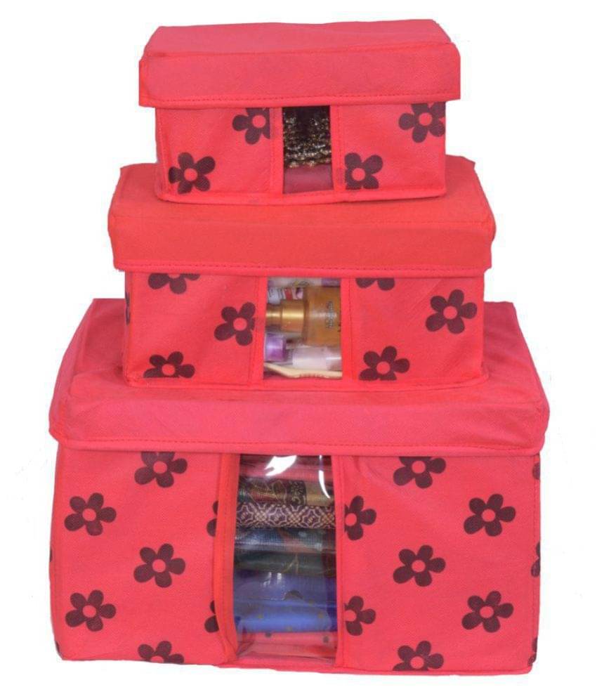     			PrettyKrafts Storage Combo Pack of 3, Blue/Organizer/Storage Box/Toys Storage Box/Books Storage Box