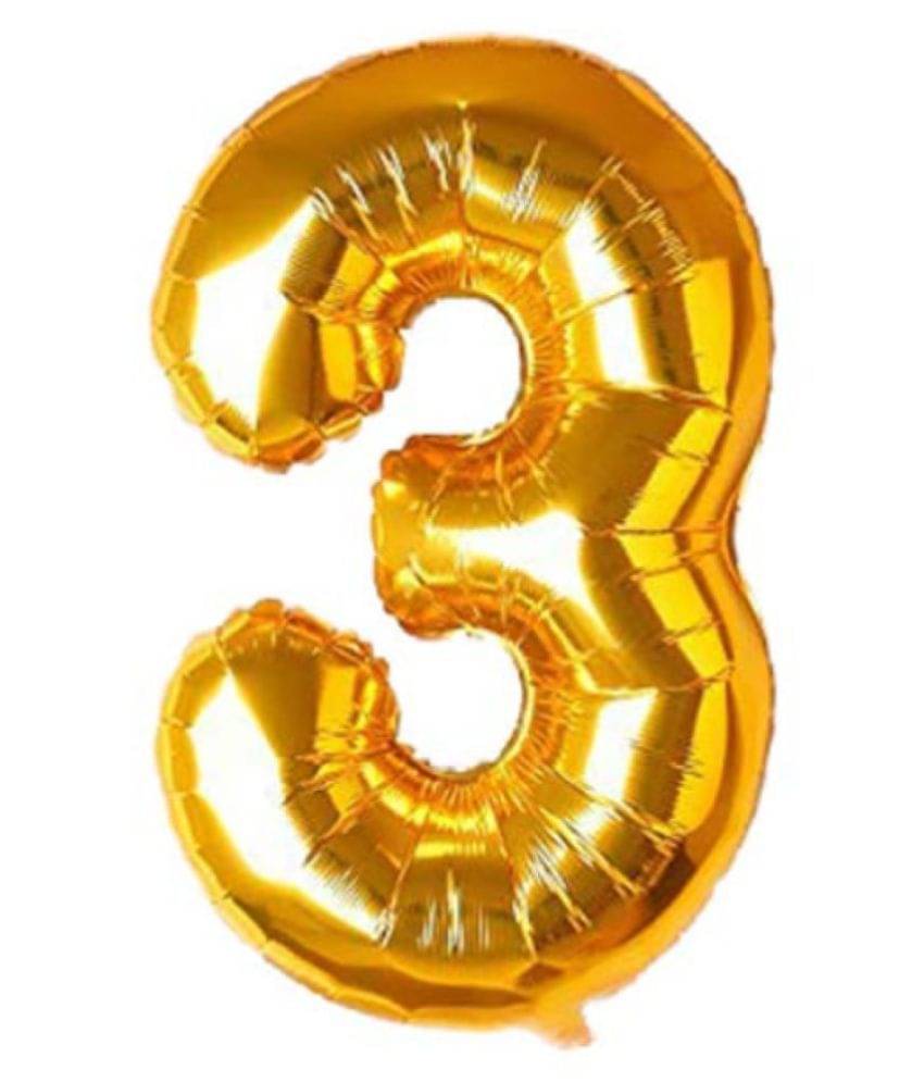     			Blooms Mall Special Foil Balloon (Number 3) (Golden)