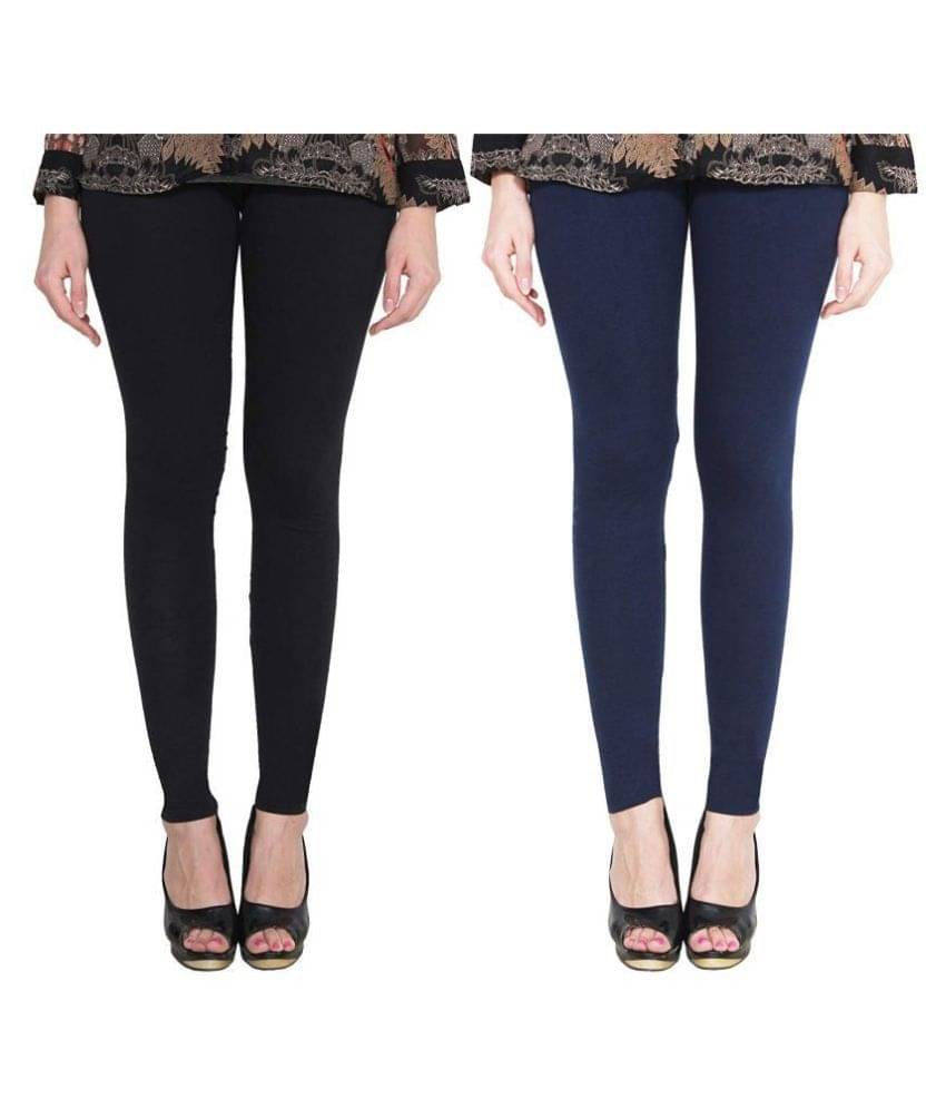 Robin Romeo Blue & Black Cotton Lycra Pack of 2 Leggings Robin Romeo Blue & Black Cotton Lycra Pack of 2 Leggings
