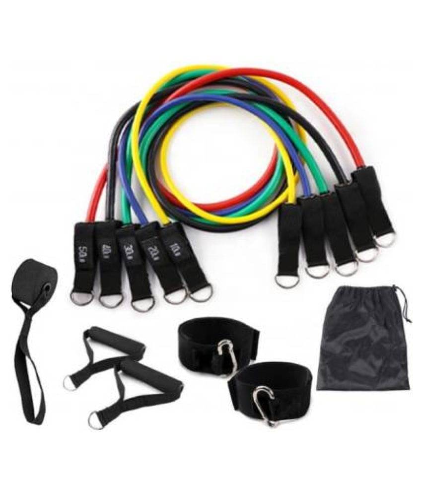 Unique Cartz Premium Anchor, Handles, Legs, Ankle Straps for Training, Yoga, Pilates ResistanceTube Resistance Tube  (Multicolor)     			Unique Cartz Premium Anchor, Handles, Legs, Ankle Straps for Training, Yoga, Pilates ResistanceTube Resistance Tube  (Multicolor)