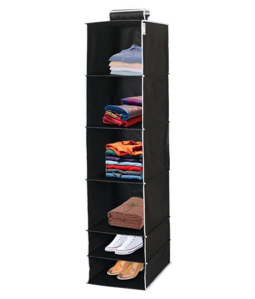 PrettyKrafts 6 Tiers/Shelves Clothes Hanging Organizer, almirah wardrobe for Regular Garments, Shoes Storage Cupboard, Hanger Bag - Handbags | Buy online on ZillyBuy