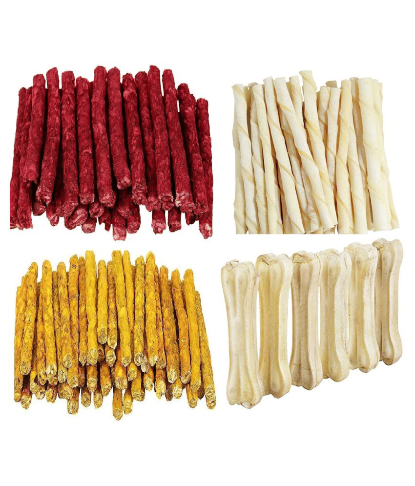     			Smart Doggie Combo of Chicken Munchies 250 g , Mutton Munchies 250 g , White Stick 250 g and 3 inch Bone 250 g .