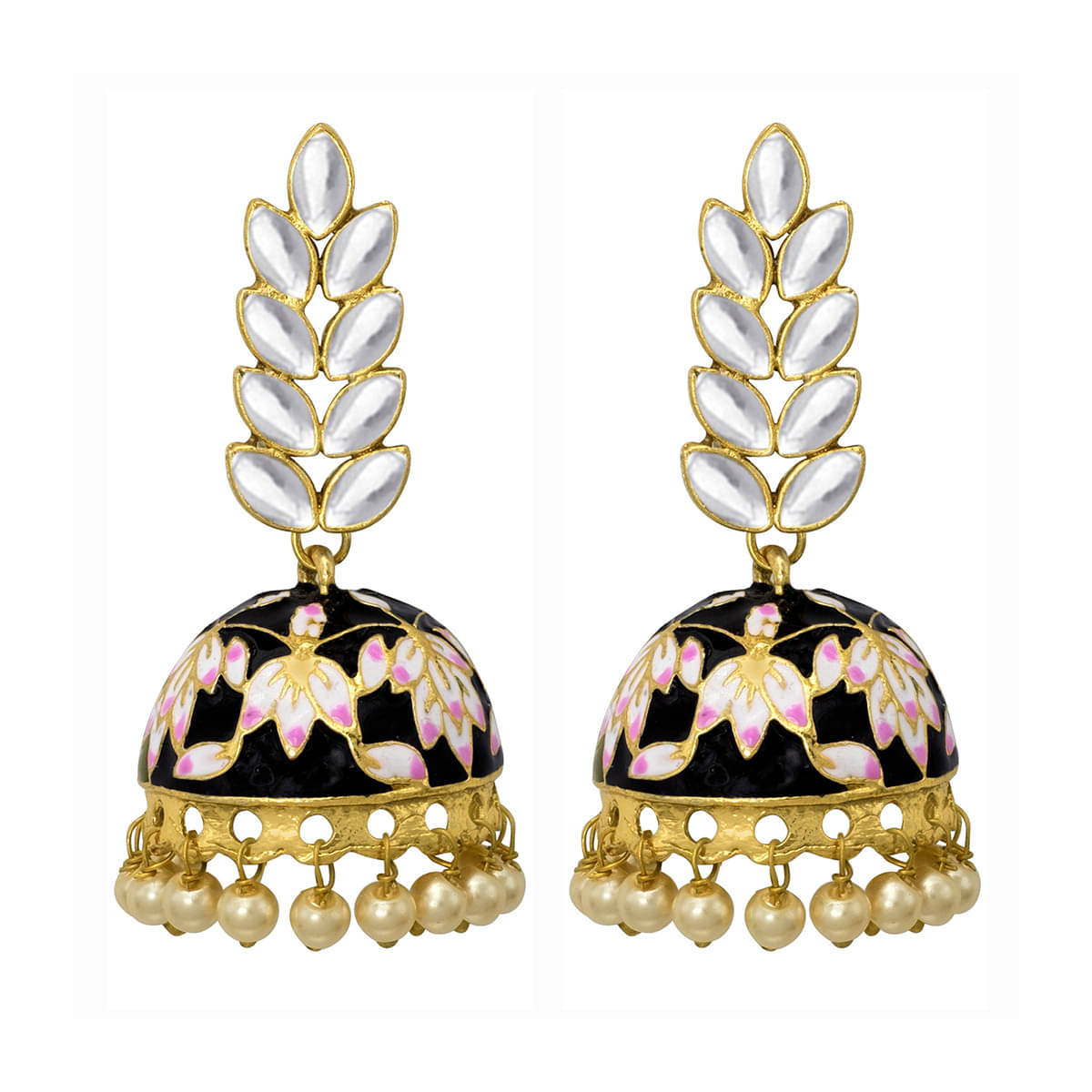     			Spargz Meenakari Alloy Festive Wear Gold Plated Kundan & Pearl