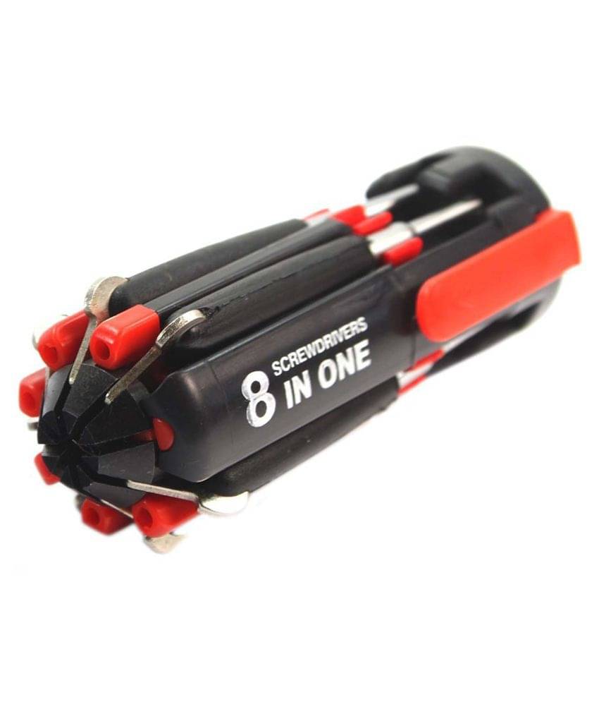     			Takdir Enterprise 8 in 1 Multi Function Screwdriver Tool Kit With 6 LED Light Torch