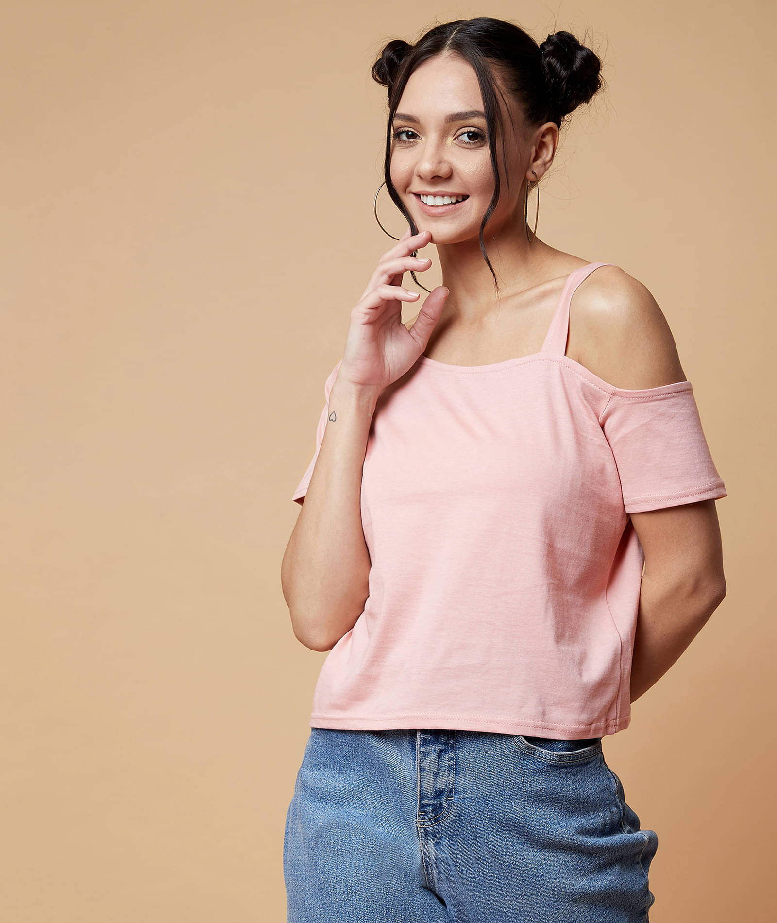 Chimpaaanzee Women's Cotton Regular Top ( Pink ) Chimpaaanzee Women's Cotton Regular Top ( Pink )