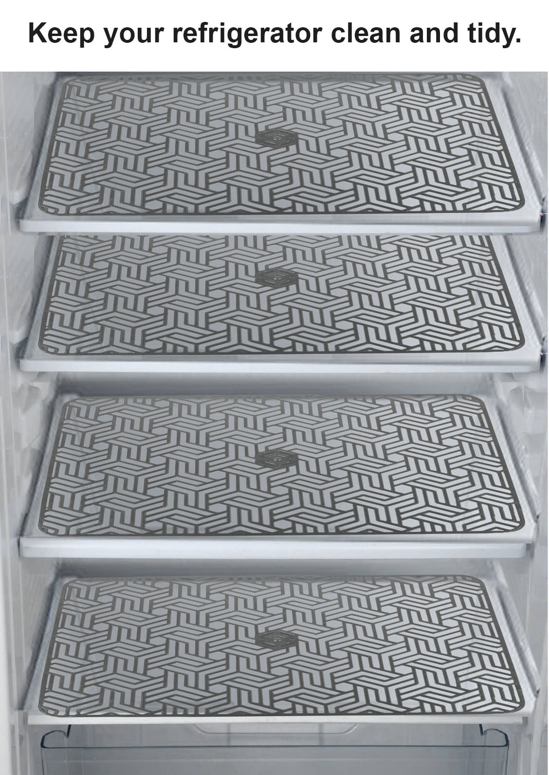     			E-Retailer Set of 4 PVC Gray Fridge Mats