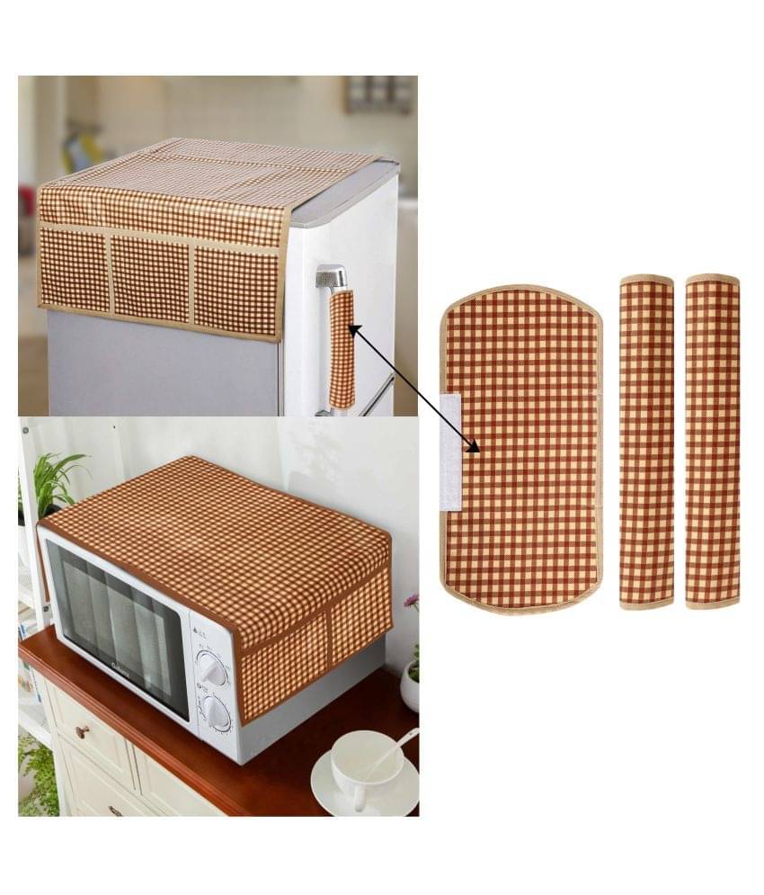     			E-Retailer Set of 5 PVC Brown Fridge Top Cover