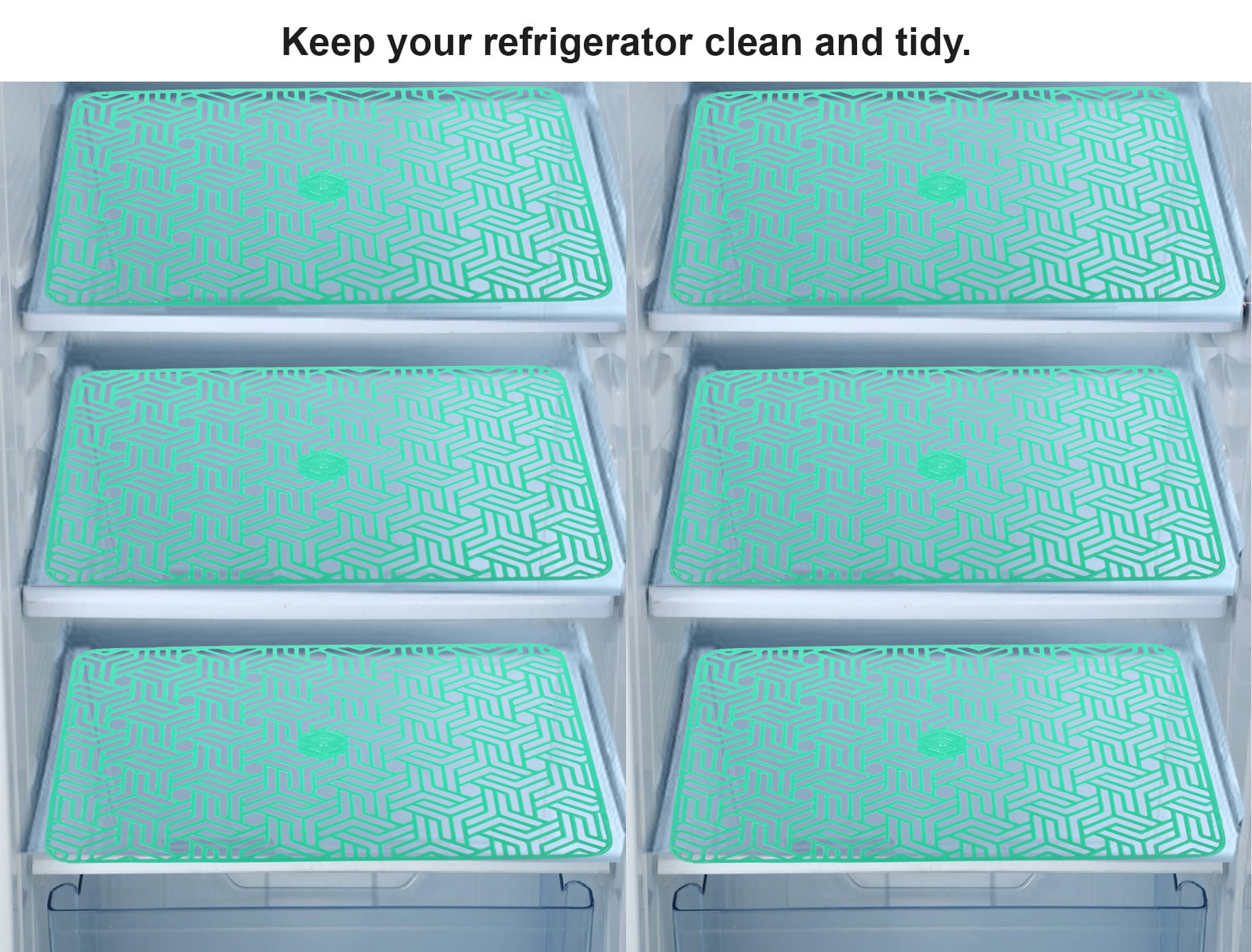 E-Retailer Set of 6 PVC Green Fridge Mats E-Retailer Set of 6 PVC Green Fridge Mats