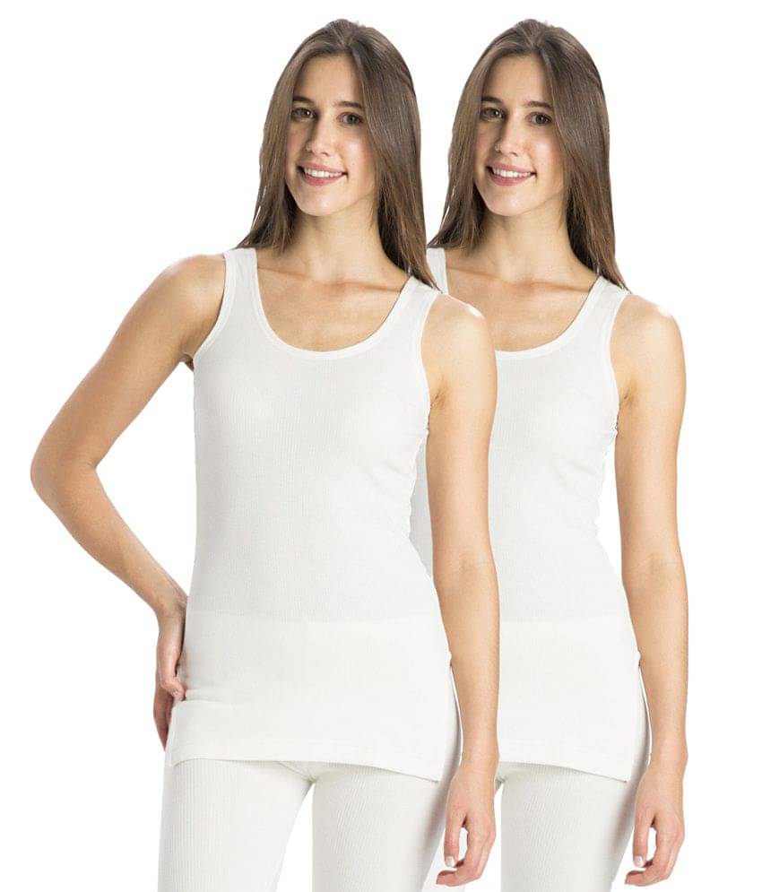    			Jockey Cotton Topwear - White