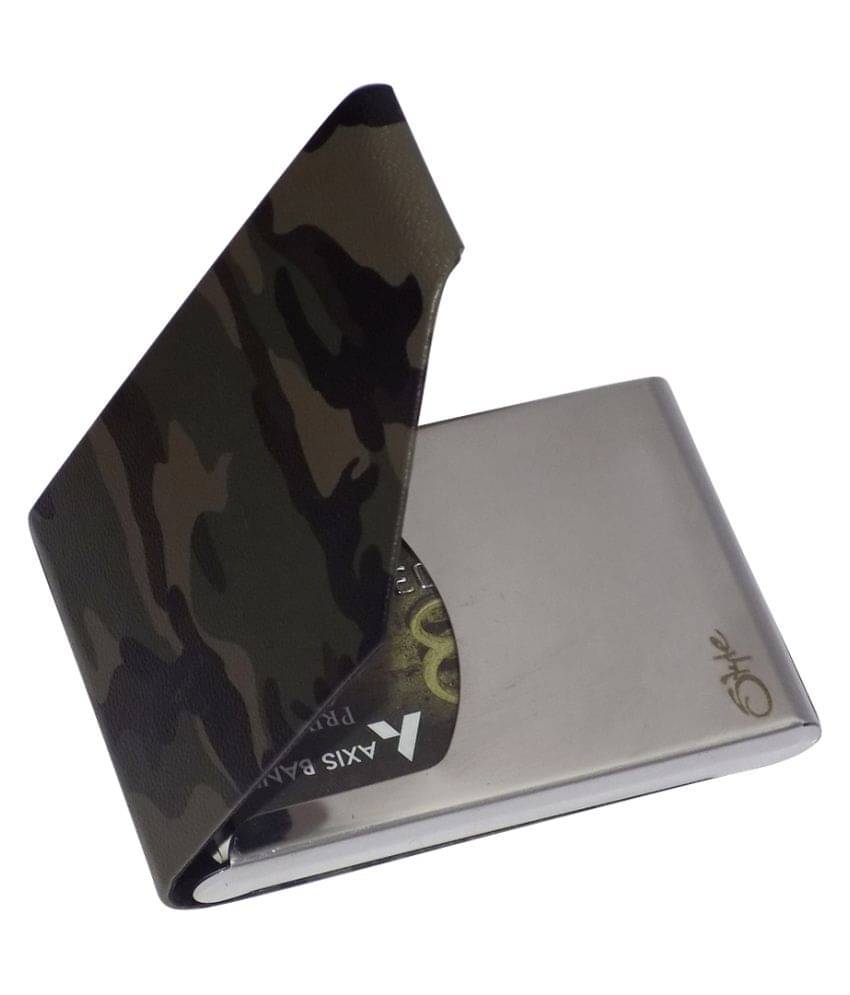     			STYLE SHOES Leather Army Silver Green Atm, Visiting , Credit Card Holder, Pan Card/ID Card Holder , Pocket wallet Genuine Accessory for Men and Women