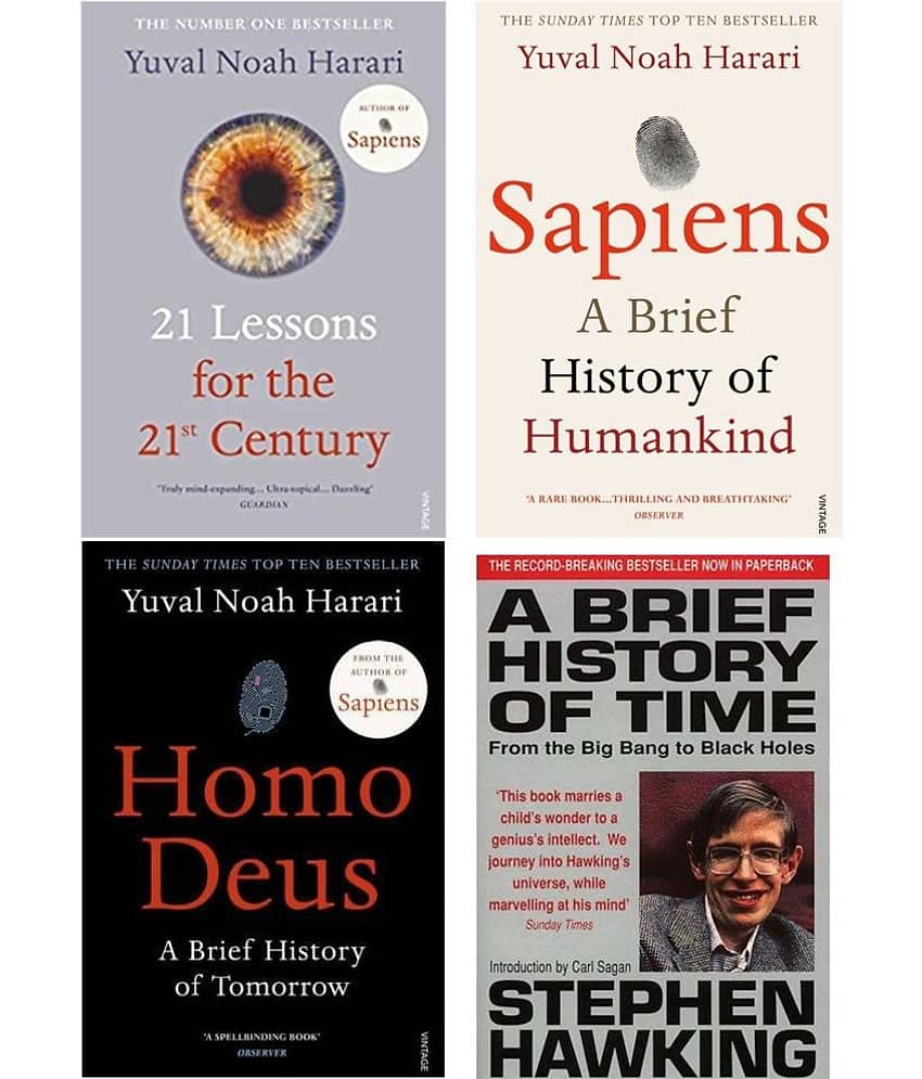Set Of 4(Four)Books Classic Books By Sapiens And Stephen Hawking (Paperback, YUVAL NOAH AND HARARI AND STEPHEN HAWKING - Stationery | Buy online on ZillyBuy