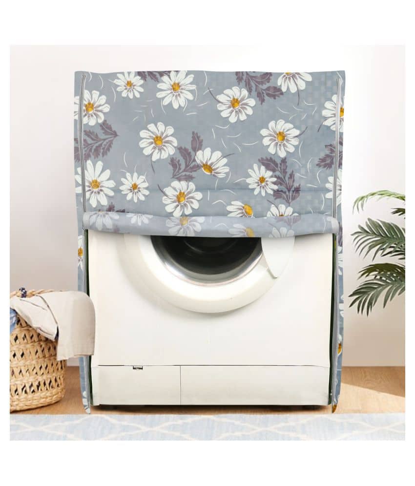 E-Retailer Single PVC Gray Washing Machine Cover for Universal 7 kg Front Load