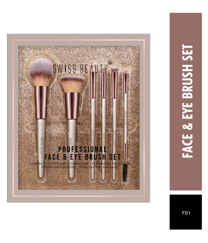 Swiss Beauty Professional Eye & Face Brush Set, 6pcs