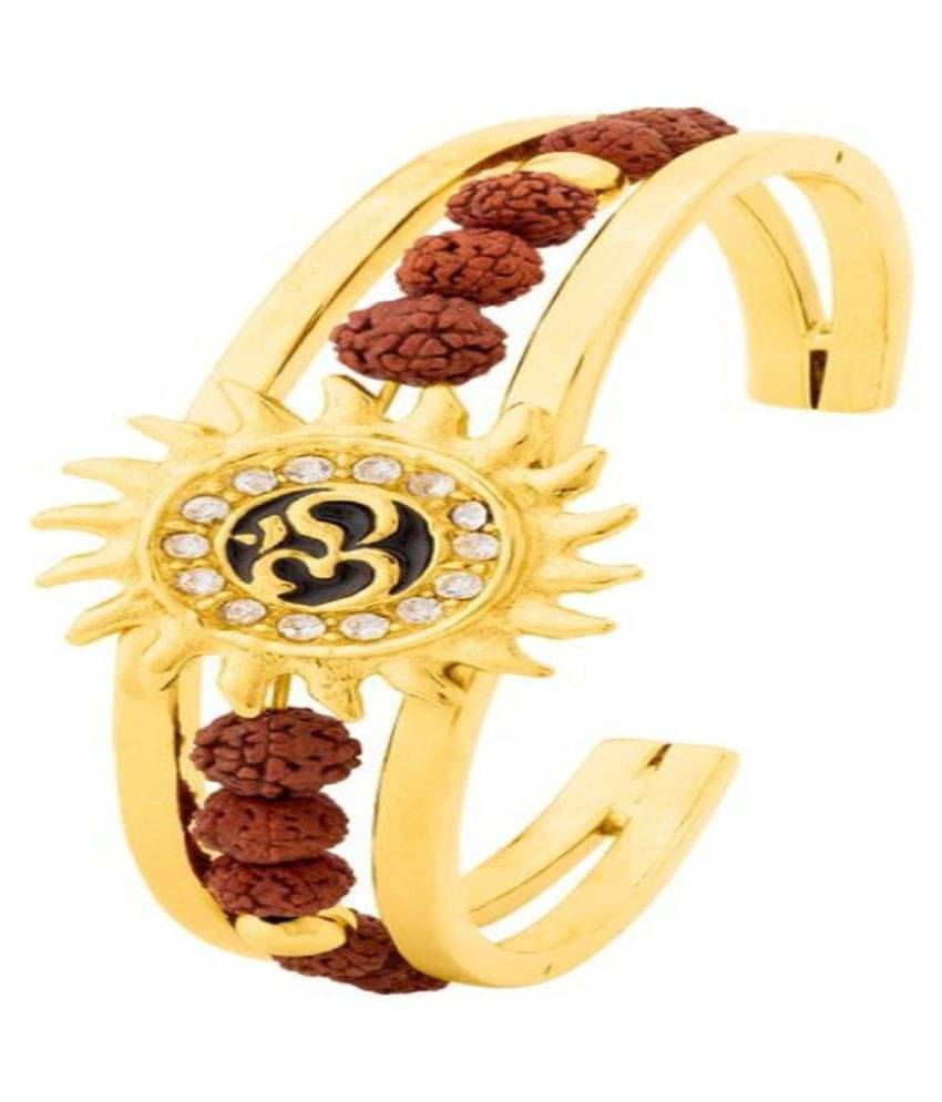     			DvR ClicK Loard Shiva Faith & Trust Brass Gold Plated Brass Om Mens Kada