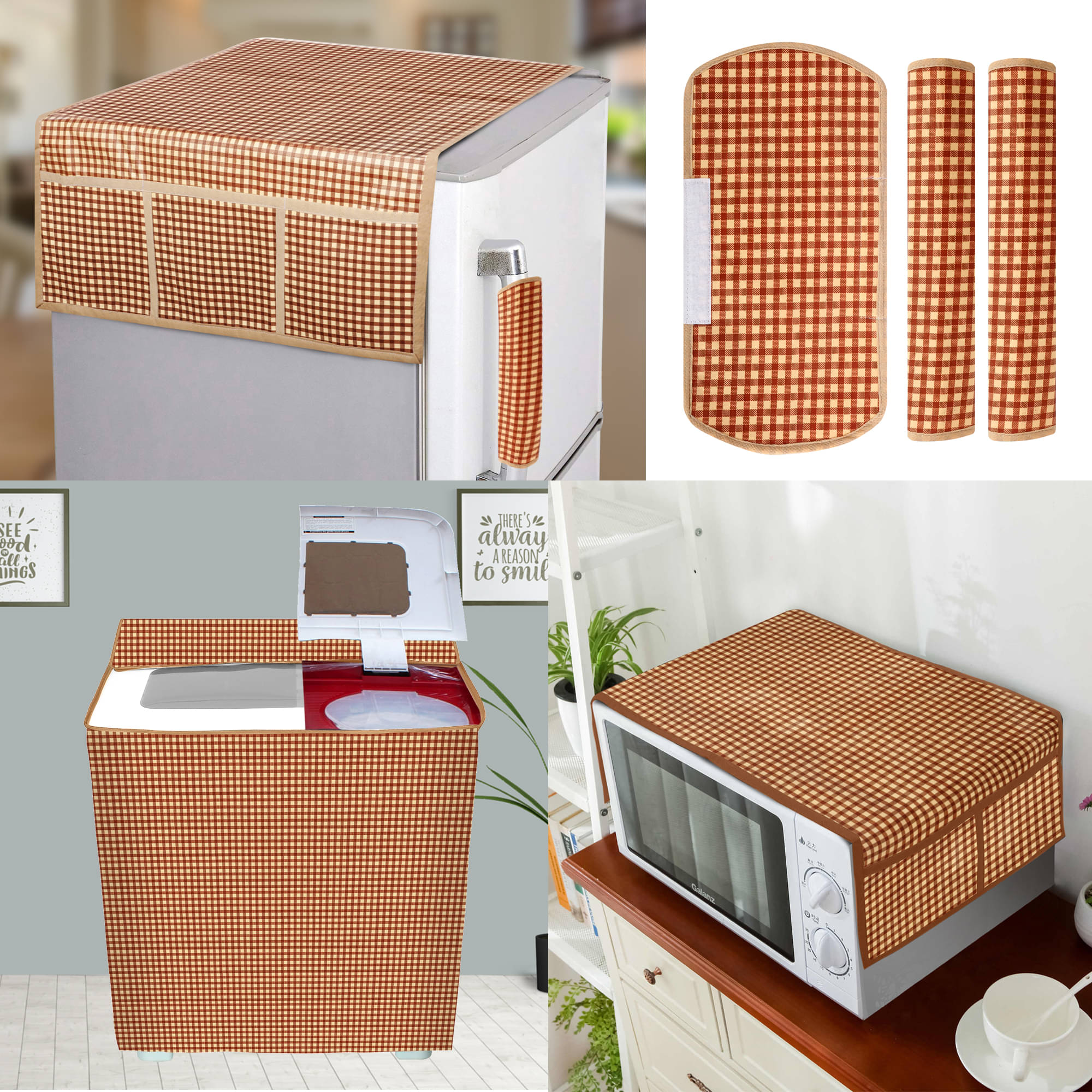     			E-Retailer Set of 6 PVC Brown Fridge Top Cover