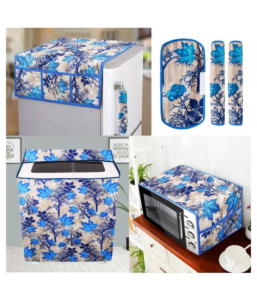 E-Retailer Set of 6 Polyester Blue Fridge Top Cover
