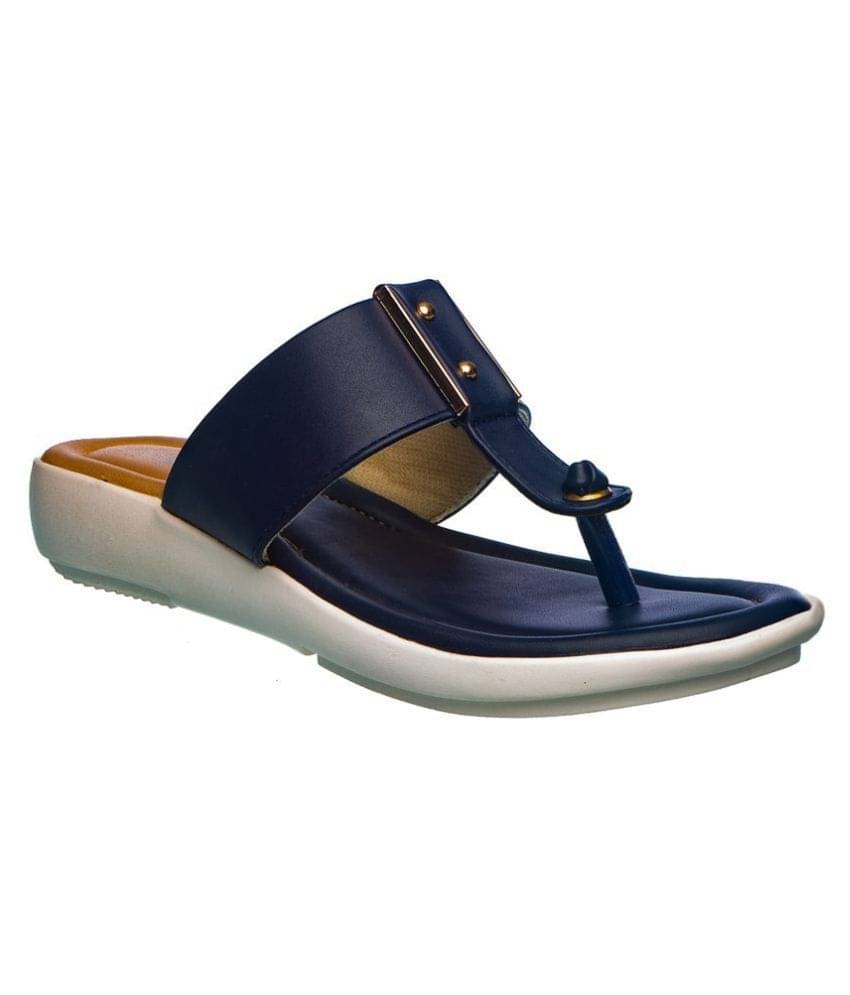     			KHADIM Navy Flats
