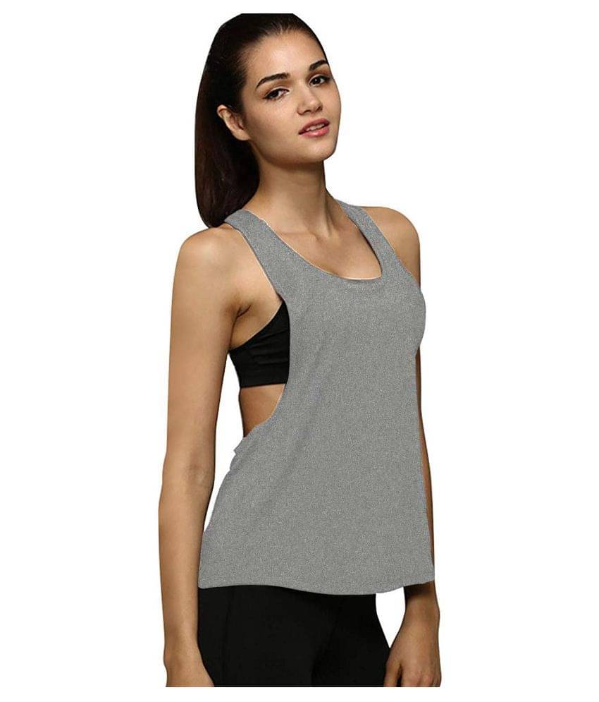 THE BLAZZE Cotton Tank Tops - Grey     			THE BLAZZE Cotton Tank Tops - Grey