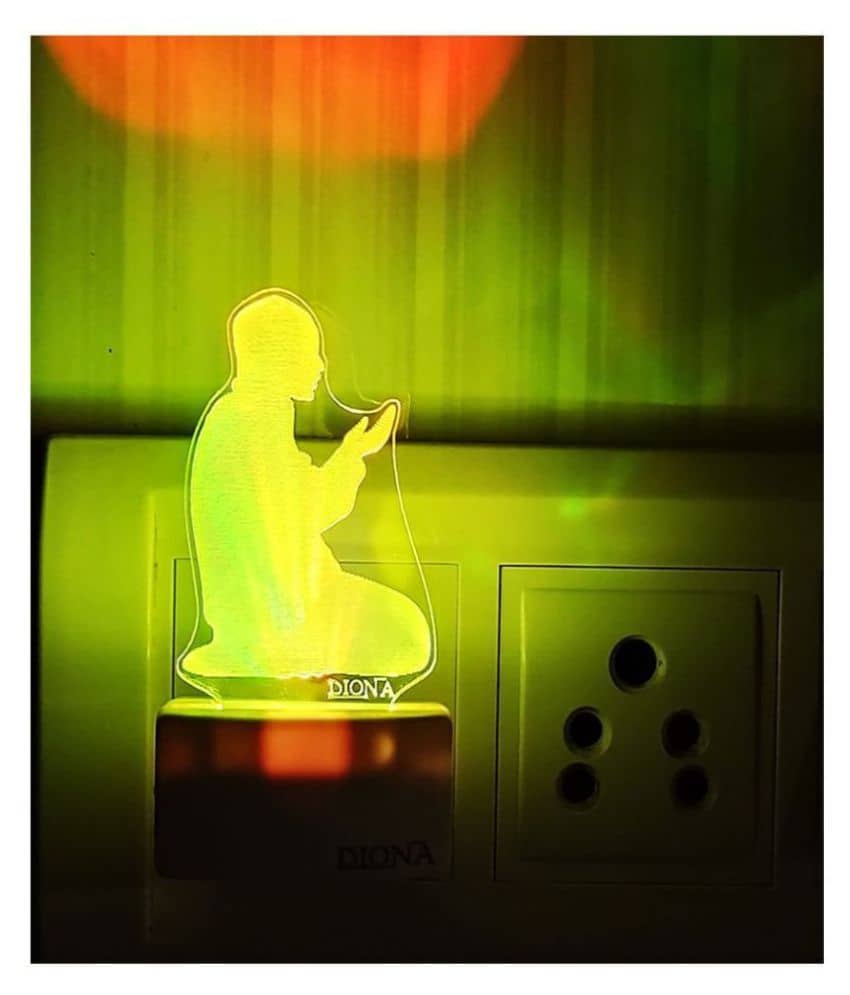 DIONA Night Lamp Namaz Dua Islam LED 3D Illusion Multi Color Changing Night Light